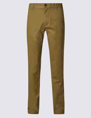 Cotton Rich Silm Leg Chino Trouser with Buttonsafe&trade;